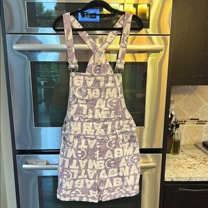 NWT POL Purple and White Text Print Jumpsuit